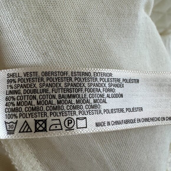 Anthropologie Saturday/Sunday Mission Ivory Quilted Lace Bomber Zip-up Jacket L - Picture 8 of 11